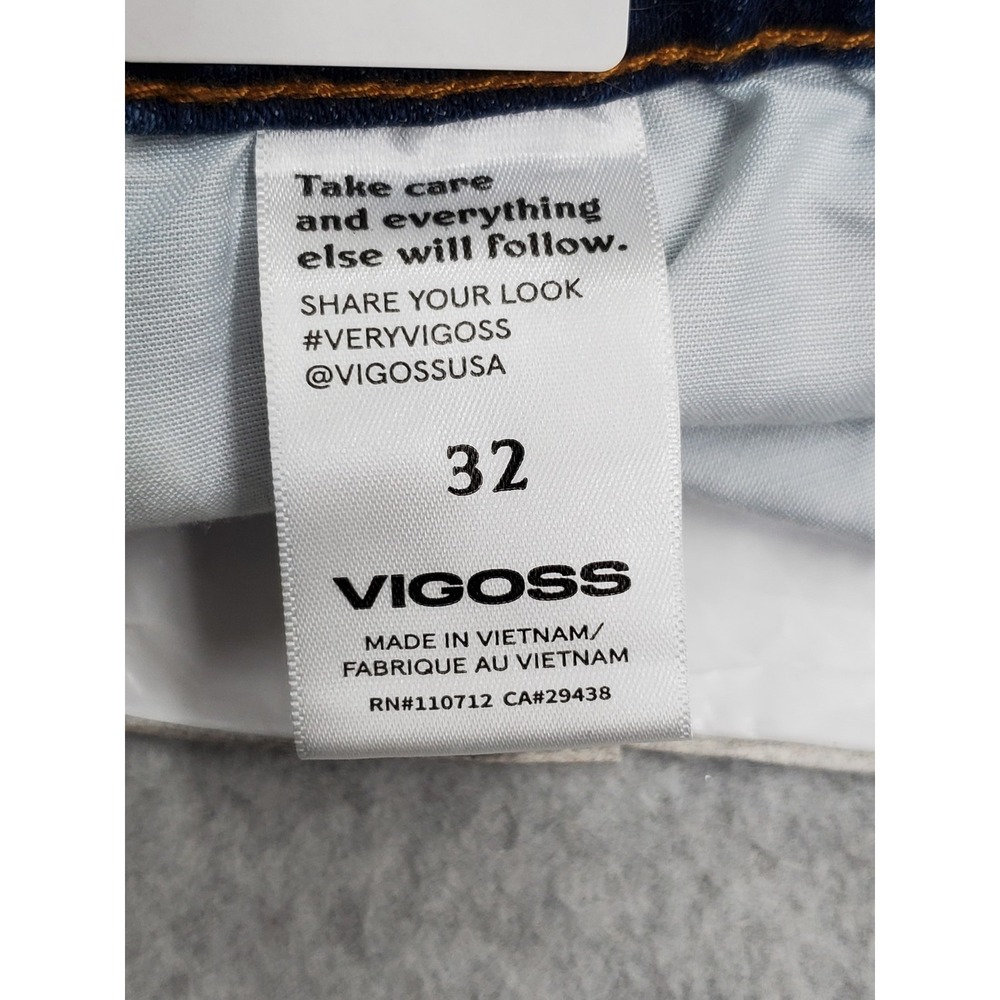 Vigoss Women Shorts 32 Blue Denim Jeans Harley Short Distressed 3" Inseam - Picture 3 of 14